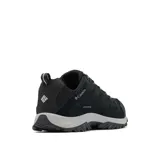 Championes de trekking Columbia modelo Crestwood, color negro con suela gris. Confeccionados con tecnología impermeable Omni-Tech y suela de alta tracción Omni-Grip, diseñados para caminatas y terrenos variados.