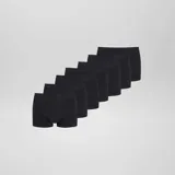 Pack de siete boxers negros de algodón elástico con cintura elástica.