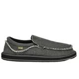 Zapatos Sanuk modelo Chiba, de lona color gris con detalles deshilachados y suela de goma.