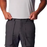 Pantalón cargo Columbia Landroamer Twill color gris, con tecnología Omni-Shield de repelencia al agua y manchas, múltiples bolsillos utilitarios y dobladillo ajustable con cordón.