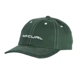 Gorra verde oscuro de algodón con logo Rip Curl bordado en blanco en el frente.