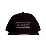 Gorro de visera plana Santa Cruz Independent color negro con parche bordado frontal con símbolos y tipografía de la marca.