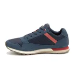 Championes Caterpillar modelo Ventura de estilo casual, confeccionados en una combinación de ante y malla. Presentan un diseño en tonos azul marino con detalles en rojo y una suela de goma con entresuela de EVA.