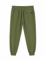 Pantalon de jogging negro con cintura elástica, cordón ajustable y puños acanalados en los tobillos.