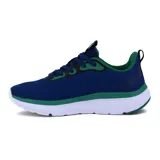 Championes de running Diadora Moon para hombre, color azul con detalles en verde y suela blanca.