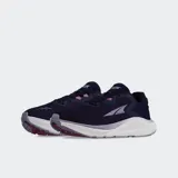 Championes de running Altra Paradigm 8 color azul marino con detalles en violeta y suela blanca.