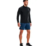 Remera deportiva Under Armour para hombre, de manga larga y cuello alto con cierre de media cremallera.