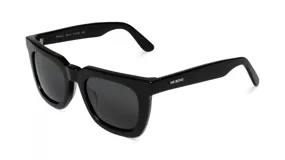 Lentes de sol Mr Boho modelo Melrose, con montura cuadrada de acetato color negro y lentes grises.