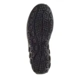 Zapatillas tipo slip-on Merrell modelo Jungle Moc, confeccionadas en gamuza marrón con paneles elásticos laterales para un calce fácil. Presentan una suela de goma negra con tecnología Air Cushion en el talón para mayor amortiguación y estabilidad.