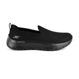 Zapatillas deportivas Skechers GO WALK FLEX sin cordones, color negro, con capellada de malla Stretch Fit, plantilla Air-Cooled Goga Mat y amortiguación ULTRA GO.