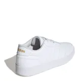 Championes Adidas Breaknet 3.0 de estilo urbano, color blanco con detalles en dorado en la lengüeta. Presentan el diseño clásico de tres bandas laterales y suela de goma al tono.