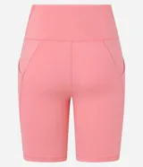 Short ciclista Get Over de microfibra color verde oscuro, de tiro alto y diseño ajustado con bolsillos laterales funcionales.