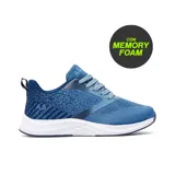 Championes deportivos American Sport modelo Carter, color azul con suela blanca. Confeccionados en tejido de malla transpirable y tecnología Memory Foam para mayor comodidad.