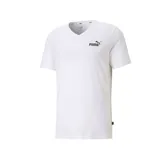 Remera Puma de hombre, color blanco, de corte clásico y cuello en V. Presenta logo de la marca bordado en el pecho.