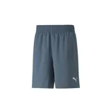 Short de entrenamiento Puma para hombre, color azul grisáceo, con cintura elástica ajustable, tecnología dryCELL y logo estampado en la pierna.