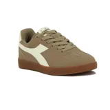 Championes Diadora Bamtelo para mujer, color marrón con detalles en blanco y suela de goma marrón.

