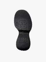 Zapato de piel vacuna color negro con cordones, plantilla reciclada OrthoLite y suela XL EXTRALIGHT de EVA con diseño plisado. Tacón de 6,6 cm y forro interior de piel vacuna.