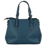 Cartera negra con correa larga y corta, y monedero a juego.