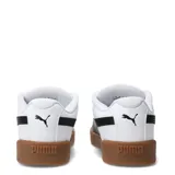 Championes urbanos Puma modelo Park Lifestyle Easy, color blanco con la icónica franja lateral en negro y suela de goma color caramelo.