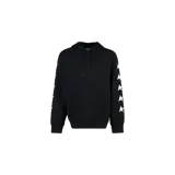 Hoodie de felpa negra Golden Goose Deluxe Brand, con capucha ajustable con cordones, bolsillo tipo canguro y estampado de estrellas blancas a lo largo de las mangas.