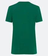 Remera básica celeste de media malla, con escote en V y mangas cortas.