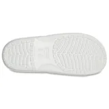 Chancletas Crocs modelo Classic Slide de color blanco, fabricadas en material Croslite™ con perforaciones en la tira superior para personalizar con Jibbitz™.