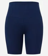 Bermuda deportiva azul de poliamida, con cintura alta y corte ajustado.