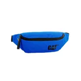 Riñonera Cat modelo Waist Bag color azul, con cierre frontal negro y logo de la marca estampado en contraste. Cuenta con correa ajustable y bolsillo trasero secreto.
