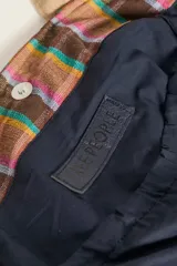 Bolso tote de tela con estampado de cuadros multicolor, gran capacidad, doble asa de hombro y bolsillos laterales.