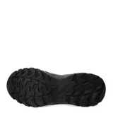 Botas de caña media Freeway modelo Terra, confeccionadas en nobuk color marrón con puntera reforzada en cuero sintético negro. Presentan cordones negros, cuello acolchado y suela de goma dentada con entresuela en tono gris.