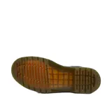 Bota Chelsea Dr. Martens modelo 2976, confeccionada en cuero liso negro con inserciones elásticas laterales, tirador en el talón y suela con cámara de aire reforzada con pespunte amarillo característico.