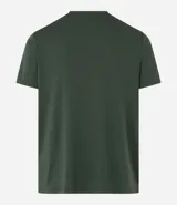 Remera deportiva de hombre, color gris claro, con cuello redondo y manga corta. Presenta un sutil efecto degradado o panel de color más claro en la zona del pecho.