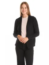 Cardigan de tejido liviano con textura, marca Vila Milano. Presenta un diseño abierto sin botones, mangas largas de corte entallado y terminaciones en puños de rib.