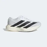 Championes de running Adidas Adizero Evo SL, color blanco con tres franjas negras en el lateral. Cuentan con entresuela Lightstrike Pro y suela Continental.