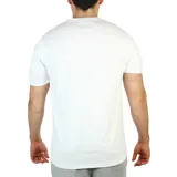 Remera deportiva Diadora de manga corta y cuello en V, color blanco, con el logo de la marca bordado en el pecho.