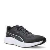 Championes de running Puma Skyrocket Lite 2, color gris oscuro con detalles en negro y suela blanca. Presentan diseño de malla transpirable, cordones ajustables y tecnología de amortiguación en la entresuela.