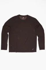 Camiseta deportiva de manga larga Zara Athleticz en colaboración con Ridar, color marrón, con tejido ligero perforado de secado rápido, cuello redondo y detalles de logos estampados.