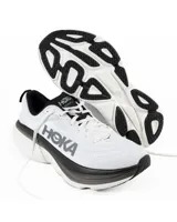 Championes Hoka Bondi 8 blancos con detalles en negro.