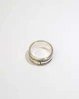 Anillo de plata 925 con dublé de oro y diseño geométrico.