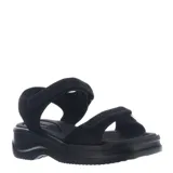 Sandalias de plataforma baja con tiras de ajuste con velcro, confeccionadas en material sintético y textil, con diseño ergonómico.