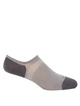 Calcetines invisibles grises con puntera y talón reforzados en gris oscuro.