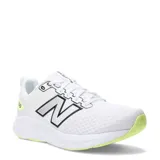 Championes de running New Balance modelo 460, color blanco con detalles en negro y suela en tono verde lima. Presentan exterior de malla transpirable con refuerzos sintéticos y logo lateral característico.