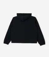 Campera deportiva de corte regular confeccionada en modal, con cierre frontal por cremallera, capucha con cordón ajustable, mangas largas con puños elásticos y bolsillos laterales.