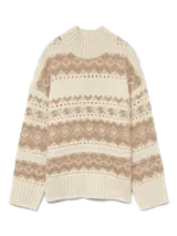 Cardigan de punto con estampado animal print, cuello en V y cierre frontal de botones. Presenta un diseño de textura suave y corte holgado.