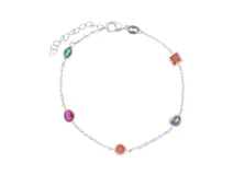 Pulsera de plata 925 con circonias multicolor.