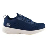 Championes deportivos Skechers Squad color azul marino, con cordones, capellada de tejido knit técnico y plantilla Skechers Memory Foam.