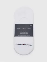 Pack de tres pares de medias invisibles blancas de algodón peinado, marca Tommy Hilfiger.