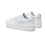 Championes Puma Karmen II de plataforma, color blanco, con diseño urbano y suela gruesa con textura ranurada.