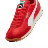 Championes Puma Easy Rider Vintage, color rojo con detalles en blanco y suela marrón.