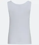 Musculosa negra de algodón con escote en U y corte ajustado.